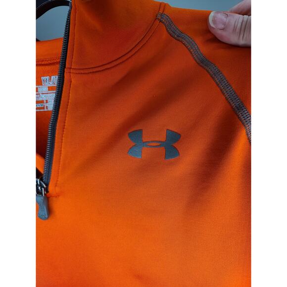 Under Armour orange 1/4 quarter zip long sleeve pullover - yxl youth XL - Picture 3 of 5